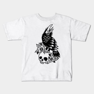 Crow and skull Kids T-Shirt